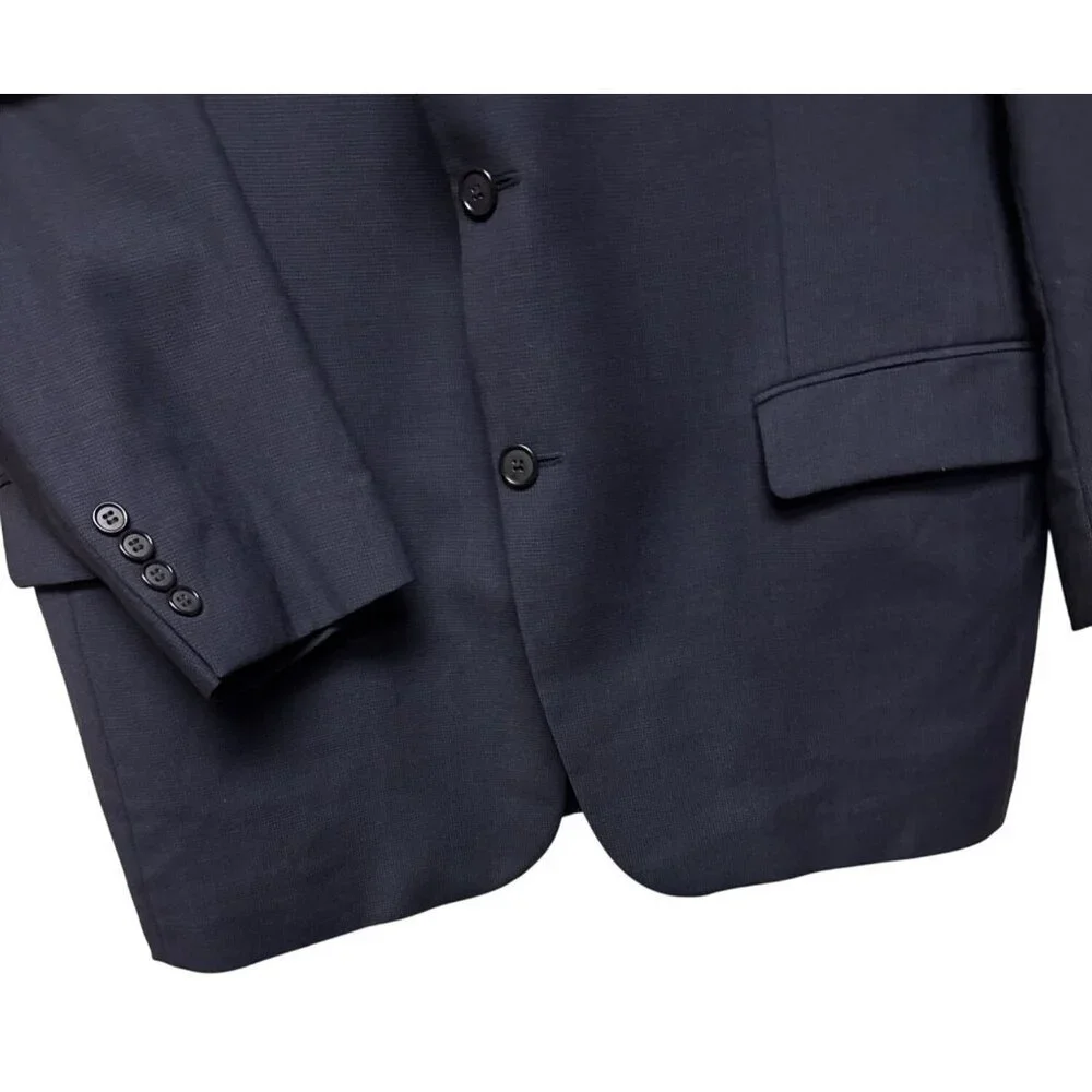 Hickey Freeman Milburn II Men's Blazer 100% Wool Black Fully Lined Pockets 44R